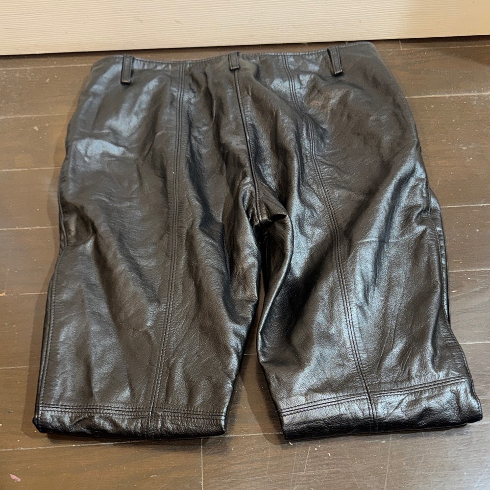 Guess Black Leather Wide Leg Pants